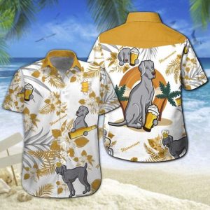 Weimaraner Beer Hawaiian Shirt Summer Button Up