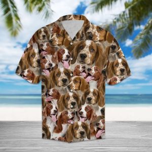 Welsh Springer Spaniel Hawaiian Shirt Summer Button Up