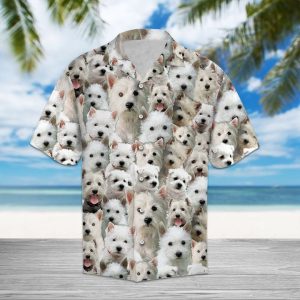 West Highland White Terrier Hawaiian Shirt Summer Button Up