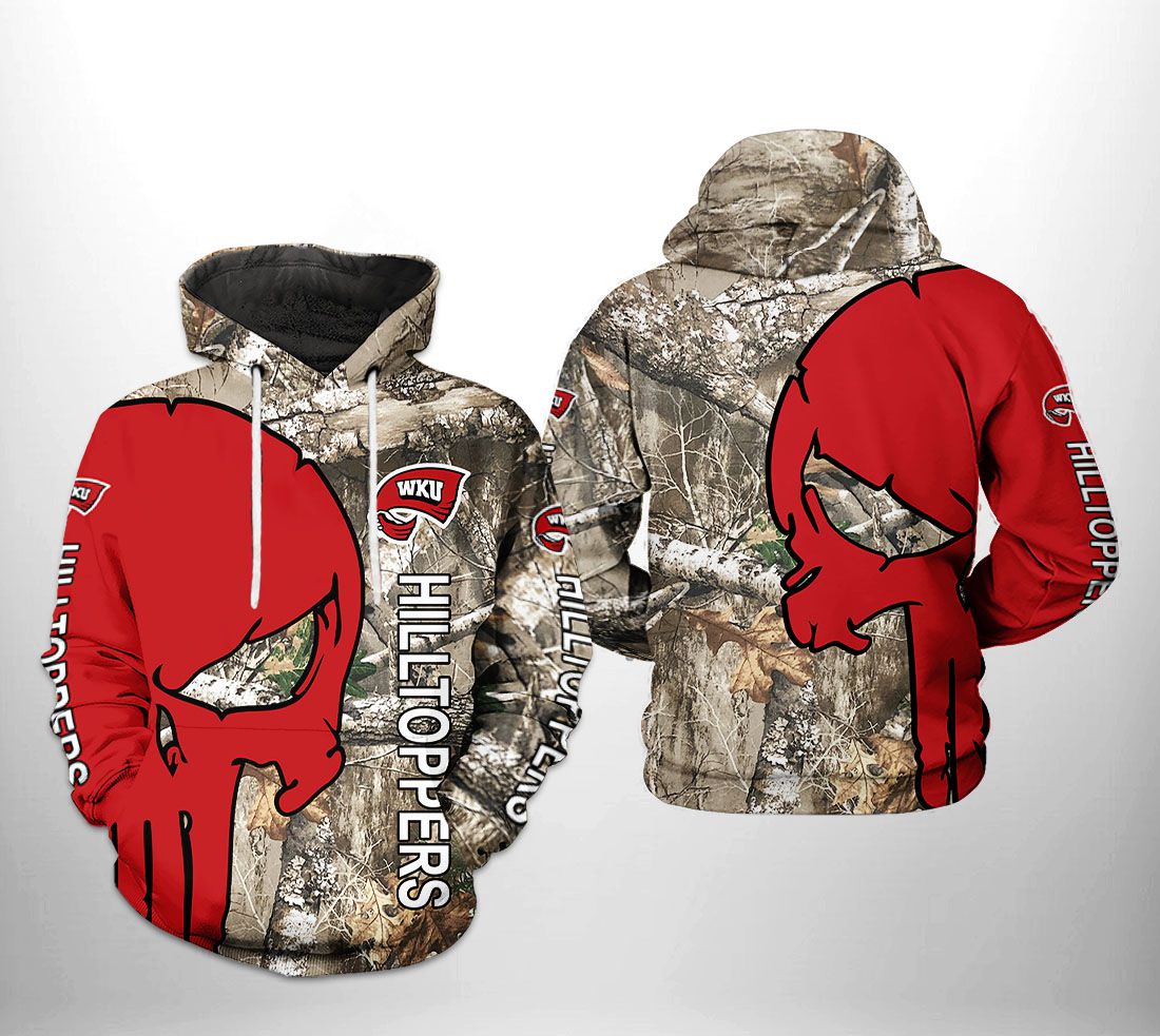 Western Kentucky Hilltoppers NCAA Camo Veteran Hunting 3D Printed Hoodie/Zipper Hoodie Western Kentucky Hilltoppers NCAA Camo Veteran Hunting 3D Printed Hoodie/Zipper Hoodie