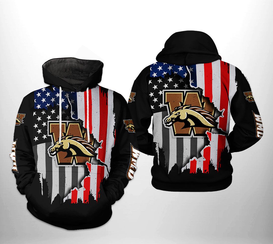 Western Michigan Broncos NCAA US Flag 3D Printed Hoodie/Zipper Hoodie Western Michigan Broncos NCAA US Flag 3D Printed Hoodie/Zipper Hoodie