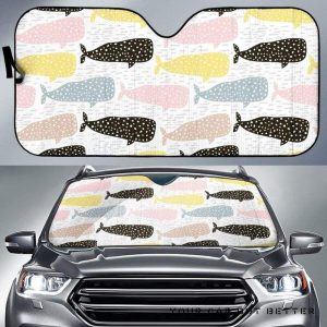 Whale Dot Pattern Car Auto Sun Shade