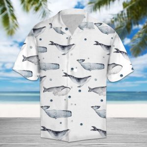 Whale Hawaiian Shirt Summer Button Up