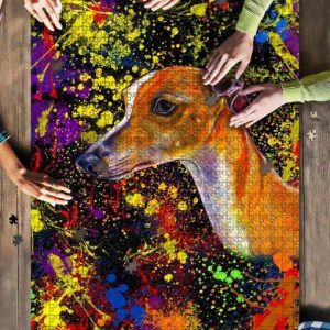Whippet Dog Colorful Jigsaw Puzzle Set