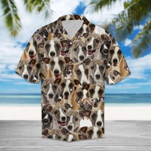 Whippet Hawaiian Shirt Summer Button Up