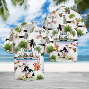Whippet Vacation Hawaiian Shirt Summer Button Up