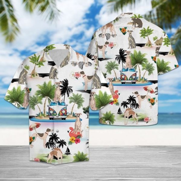 Whippet Vacation Hawaiian Shirt Summer Button Up