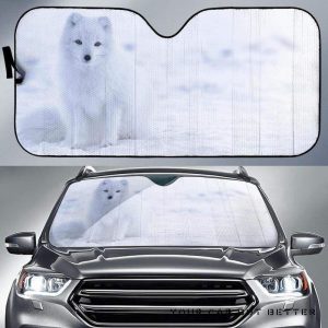 White Arctic Fox Car Auto Sun Shade