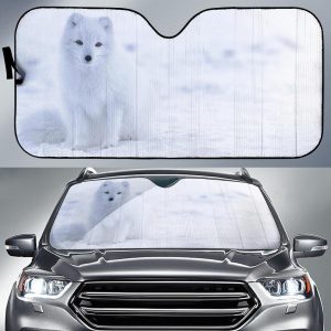 White Arctic Foxs Car Auto Sun Shade