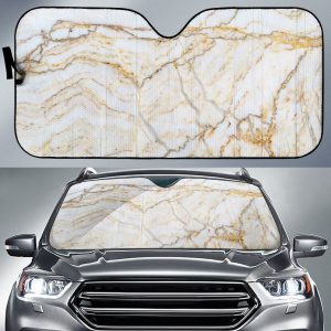 White Brown Grunge Marble Car Auto Sun Shade
