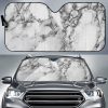 White Dark Grey Marble Car Auto Sun Shade