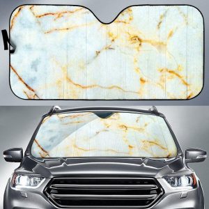 White Gold Marble Car Auto Sun Shade