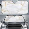 White Gold Scratch Marble Car Auto Sun Shade