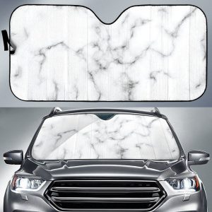 White Grey Smoke Marble Car Auto Sun Shade