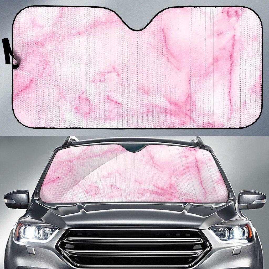White Pink Marble Car Auto Sun Shade White Pink Marble Car Auto Sun Shade