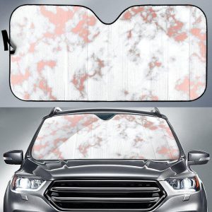 White Rose Gold Marble Car Auto Sun Shade
