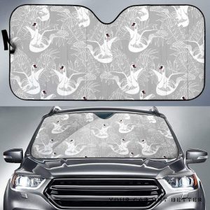 White Swan Gray Car Auto Sun Shade