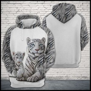 White Tiger Family 3D Printed Hoodie/Zipper Hoodie