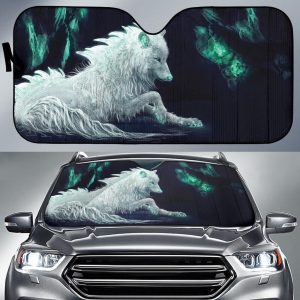 White Wolf Arctics Car Auto Sun Shade