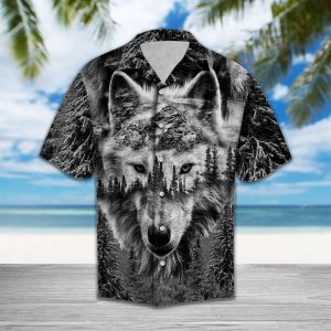 Wild Wolf Hawaiian Shirt Summer Button Up