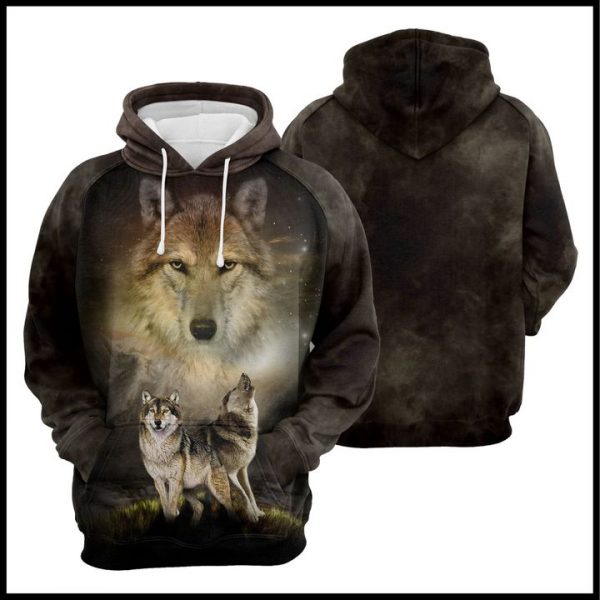 Wild Wolf Night 3D Printed Hoodie/Zipper Hoodie