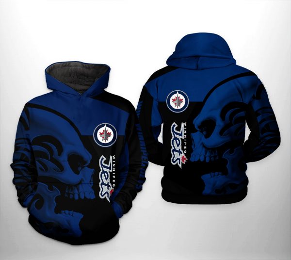 Winnipeg Jets NHL Skull 3D Printed Hoodie/Zipper Hoodie