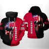 Wisconsin Badgers NCAA US Flag Skull 3D Printed Hoodie/Zipper Hoodie