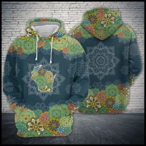 Wisconsin Floral Mandal 3D Printed Hoodie/Zipper Hoodie