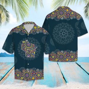 Wisconsin Mandala Hawaiian Shirt Summer Button Up