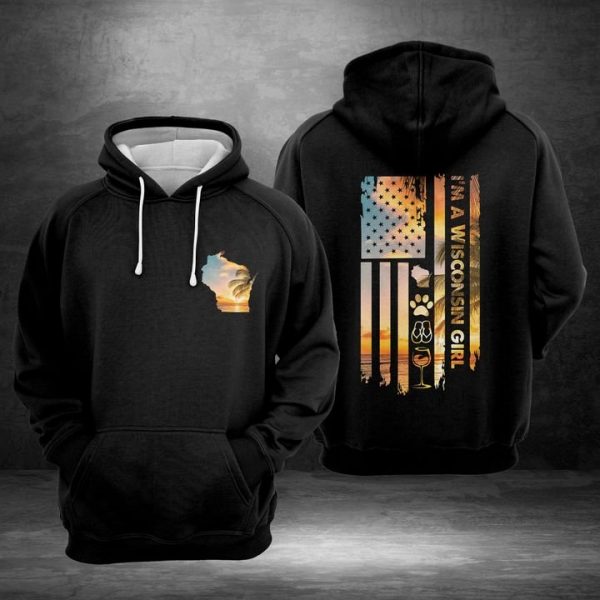 Wisconsin Us Girl 3D Printed Hoodie/Zipper Hoodie