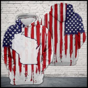 Wisconsin Usa Flag 3D Printed Hoodie/Zipper Hoodie