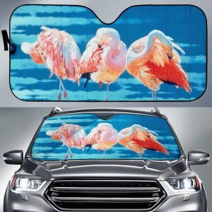 With Flamingo Car Auto Sun Shade
