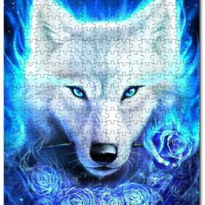 Wolf Blue Rose Jigsaw Puzzle Set