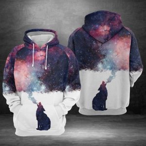 Wolf Galaxy 3D Printed Hoodie/Zipper Hoodie