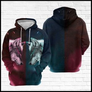 Wolf Galaxy 3D Printed Hoodie/Zipper Hoodie