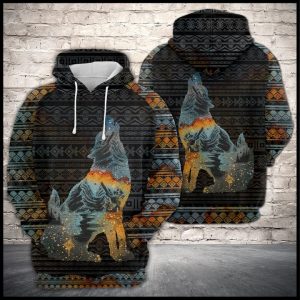 Wolf Galaxy Native Pattern 3D Printed Hoodie/Zipper Hoodie