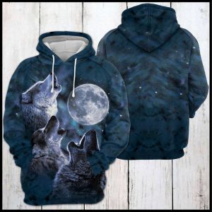 Wolf Howl 3D Printed Hoodie/Zipper Hoodie