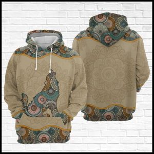 Wolf Mandala 3D Printed Hoodie/Zipper Hoodie