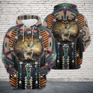 Wolf Native American 3D Printed Hoodie/Zipper Hoodie