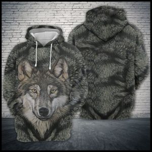 Wolf On Fuax Fur 3D Printed Hoodie/Zipper Hoodie