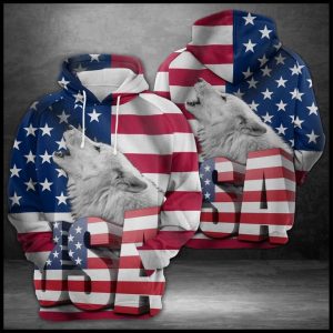 Wolf Usa Flag 3D Printed Hoodie/Zipper Hoodie