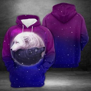 Wolf Yinyang 3D Printed Hoodie/Zipper Hoodie