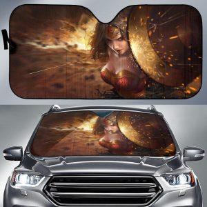 Wonder Woman Fights Car Auto Sun Shade