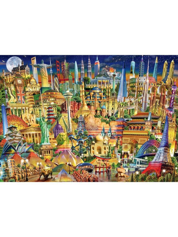 World Landmarks By Night Jigsaw Puzzle Set