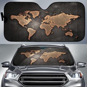 World Map Car Auto Sun Shade