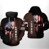 Wyoming Cowboys NCAA US Flag Skull 3D Printed Hoodie/Zipper Hoodie