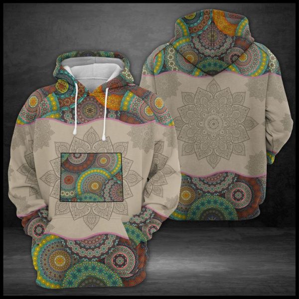 Wyoming State Mandala 3D Printed Hoodie/Zipper Hoodie