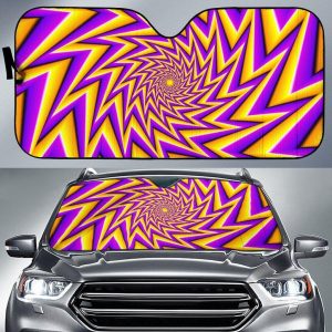 Yellow Big Bang Moving Optical Illusion Car Auto Sun Shade