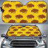 Yellow Bison Pattern Native American Car Auto Sun Shade