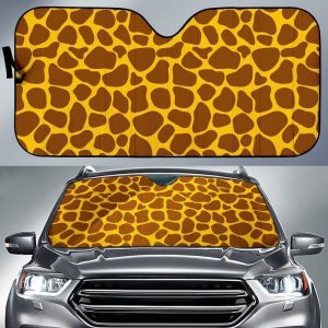 Yellow Brown Giraffe Car Auto Sun Shade